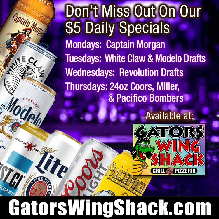 Don't Miss Gators Wing Shack's Late Night Drink Specials