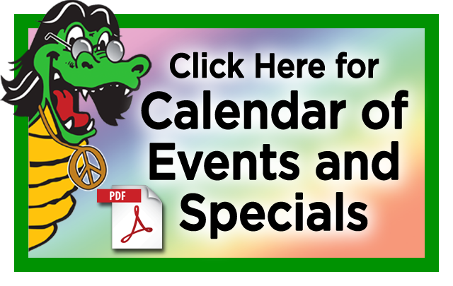 GATORS WING SHACK CALENDAR – SPECIALS AND EVENTS