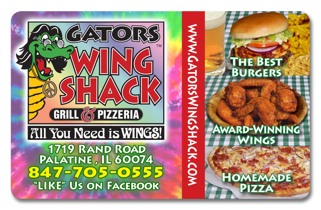 GATORS WING SHACK GIFT CARDS AVAILABLE!